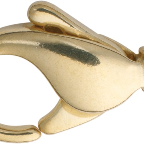 Karabiner gewölbt Gold 750/-Gg 15,00mm gegossen Öse quer