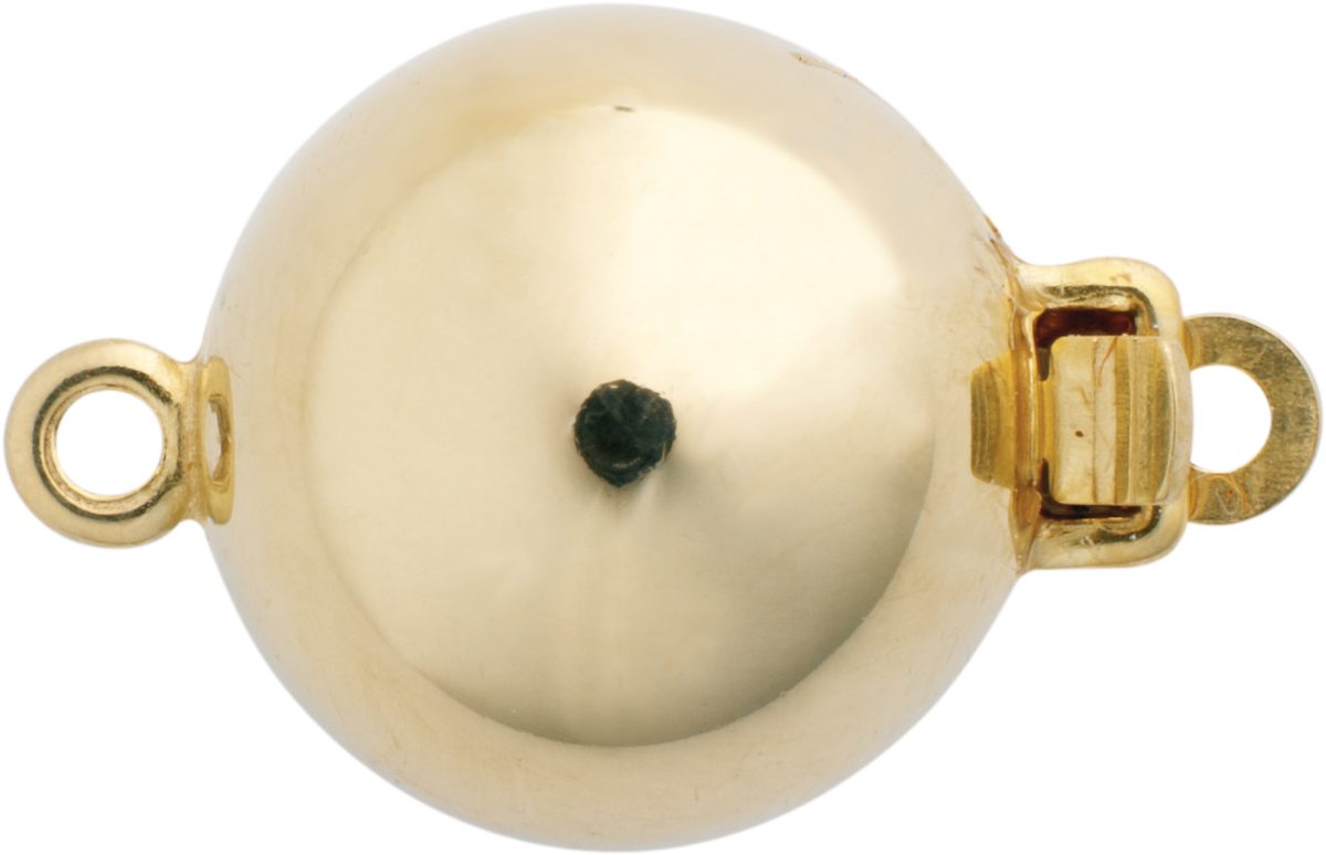 Kugelschließe einreihig Gold 585/-Gg poliert, Kugel Ø 12,00mm Kugelschließe einreihig Gold 585/-Gg poliert, Kugel Ø 12,00mm