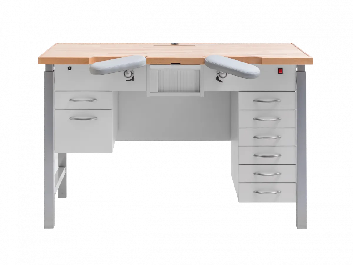 BENCHALIST Uhrmachertisch Modular II - Ergonomic II inkl. Container, Kurbel