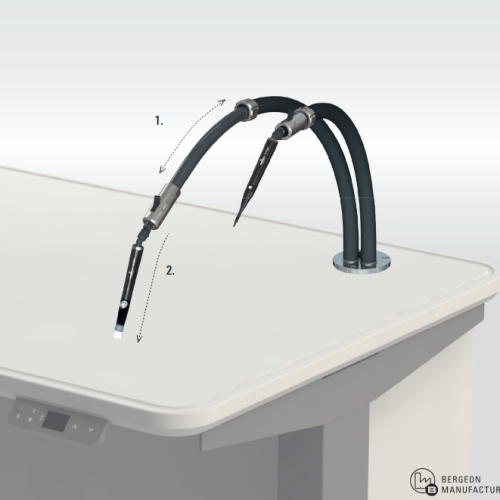 Staubausbläser und Vakuumbürste mit 2 flexiblen Rohren, starr Bergeon Staubausbläser und Vakuumbürste mit 2 flexiblen Rohren, starr Bergeon