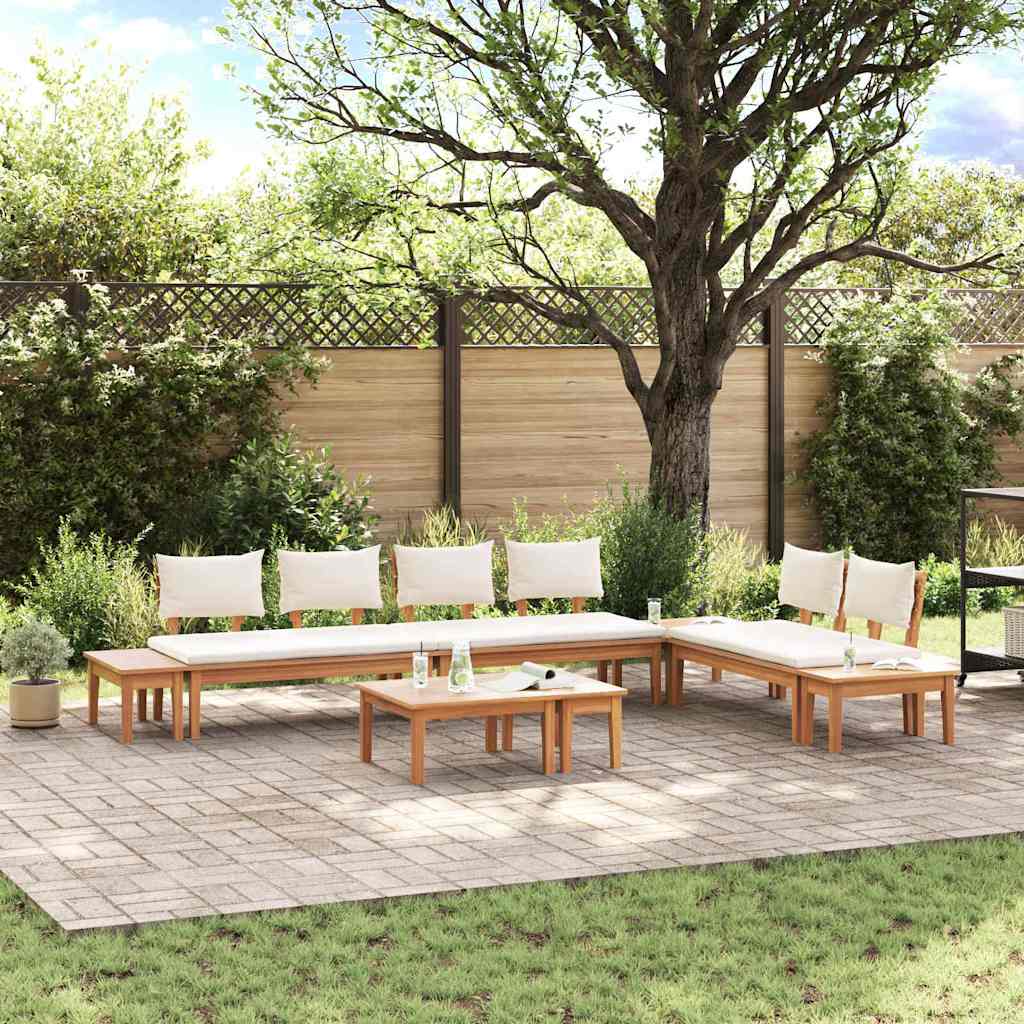 Gartenbänke Set Mit Kissen Mit Speicher 5 Pcs Braun, Creme Vidaxl