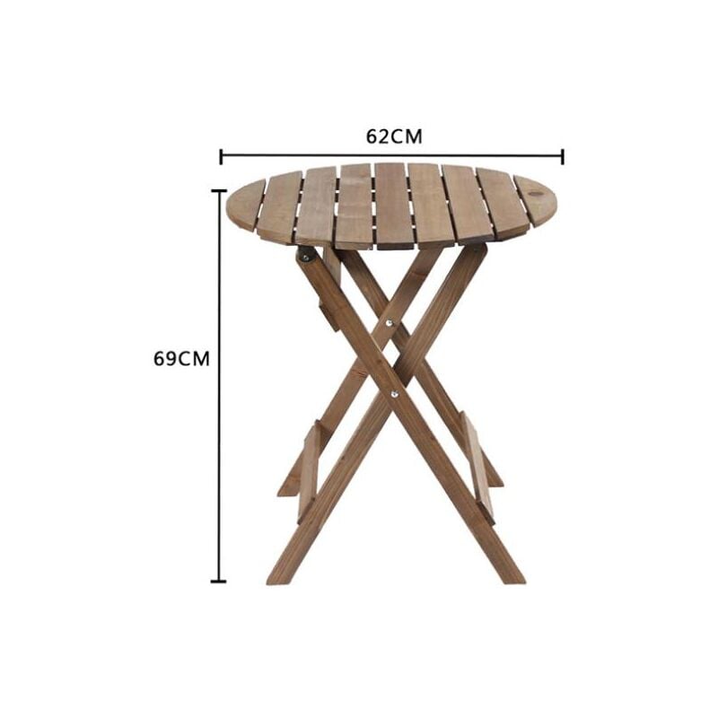 Klappbarer Gartentisch, Tragbarer Outdoor-tisch, Freizeit, Holz, 6269 Cm