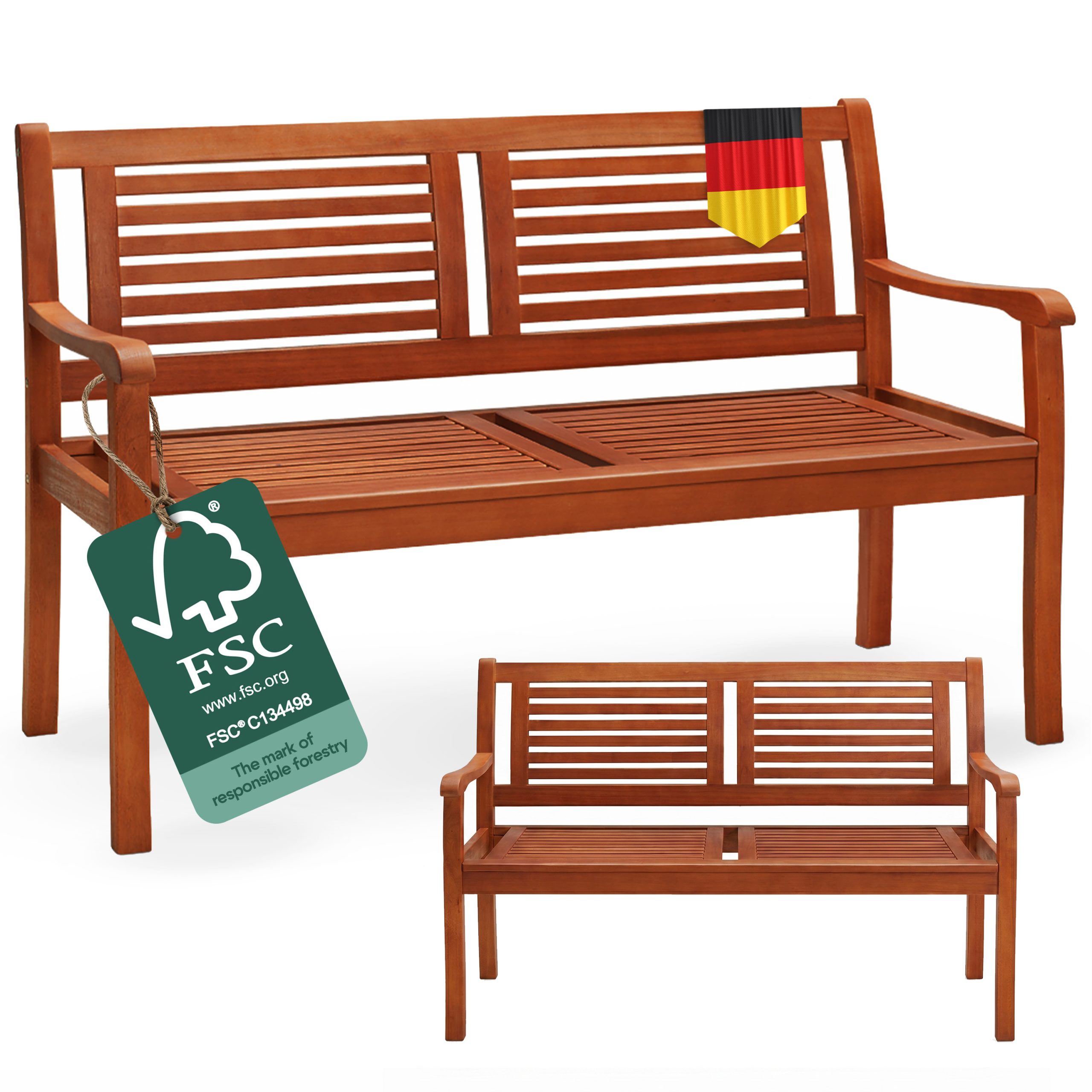 Gartenbank Eukalyptusholz 120x56x88cm FSC®-zertifiziert Gartenbank Eukalyptusholz 120x56x88cm FSC®-zertifiziert