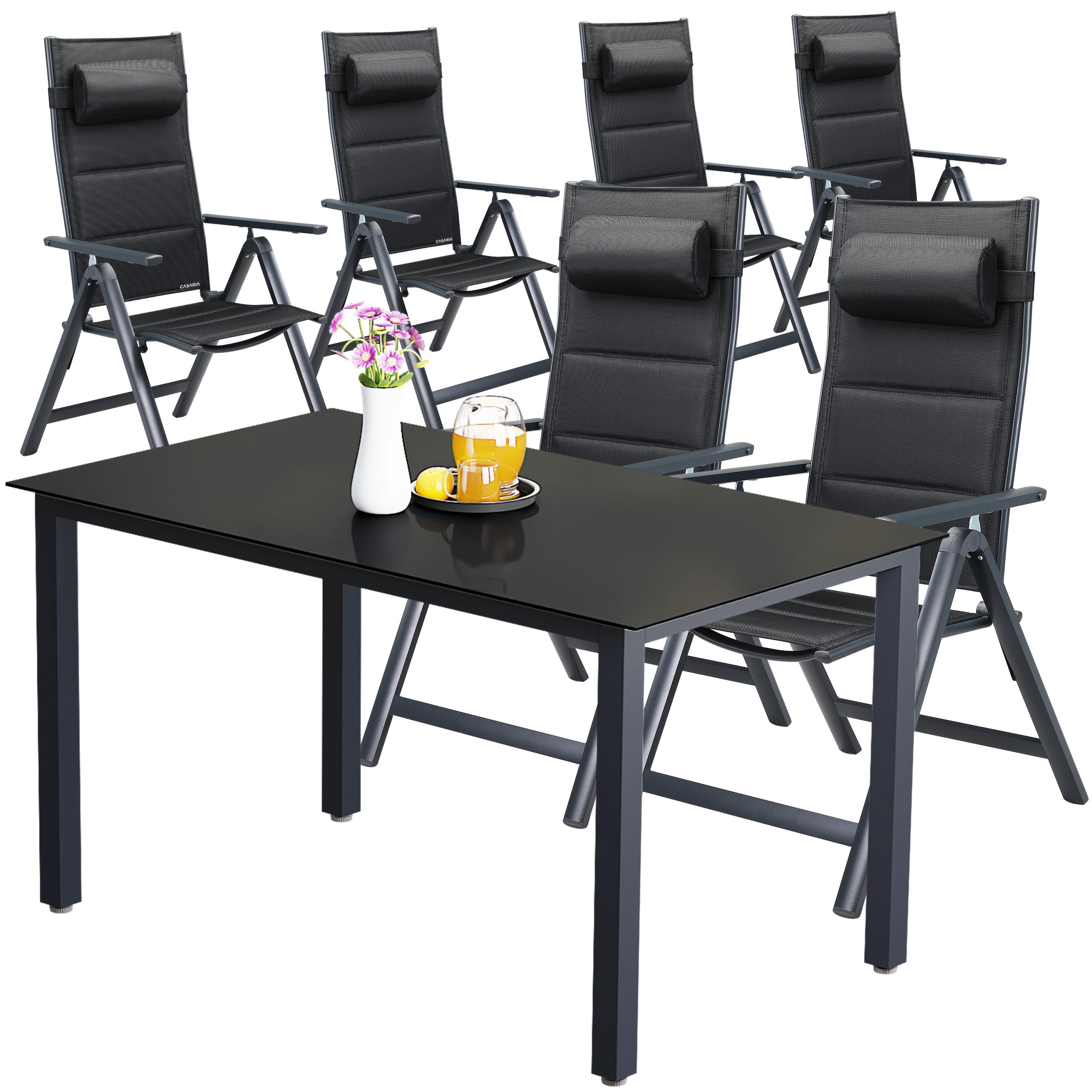 Garten-Sitzgruppe Bern Premium 7-tlg Anthrazit Alu