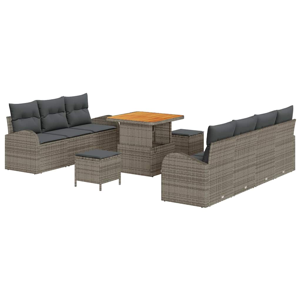 Vidaxl - Garten-sofa-set Mit Kissen 10 Pcs Grau 80 X 80 X 71 Cm