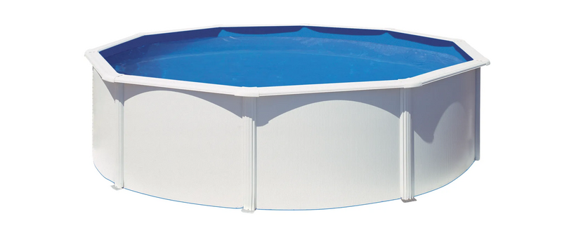 [neuwertig] B-ware Gre Stahlwandpool Rundbecken Pool Schwimmbecken Ø460x120cm Fidji Swimmingpool