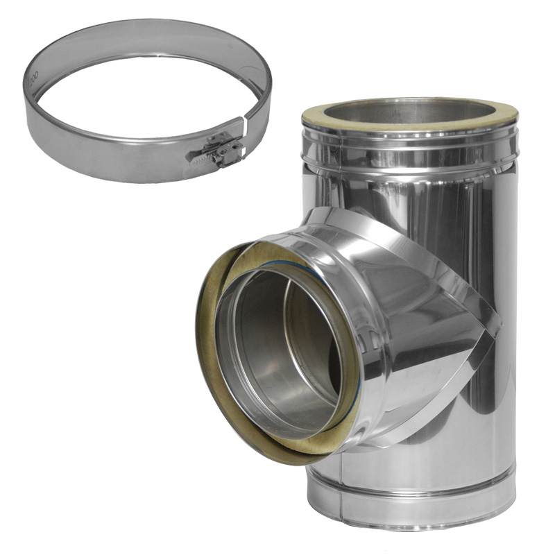 031/DN250 DW6 T-Stück 90° Dinak inkl. Klemmband