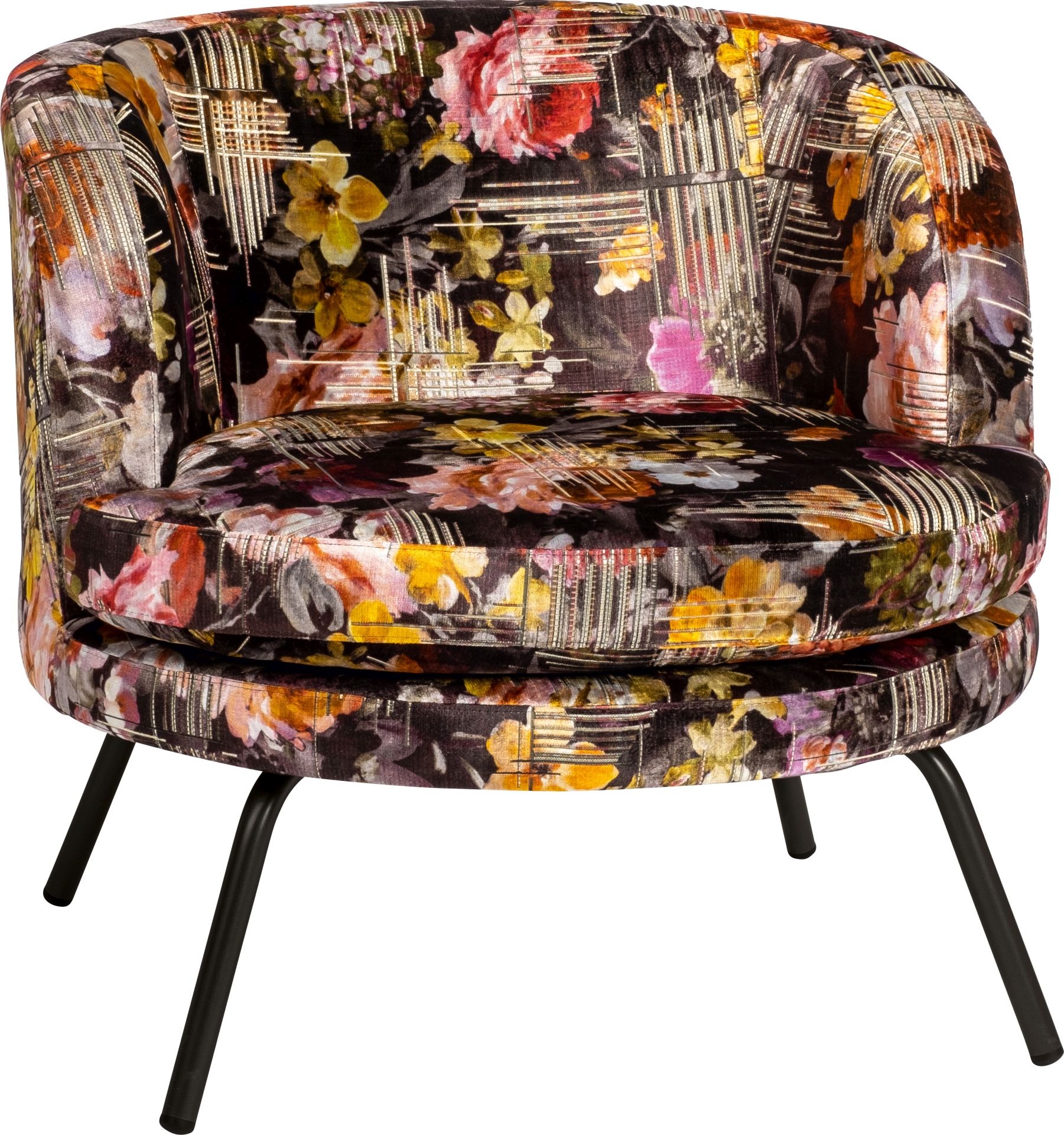 Stern Leni Loungesessel schwarz matt / Flower