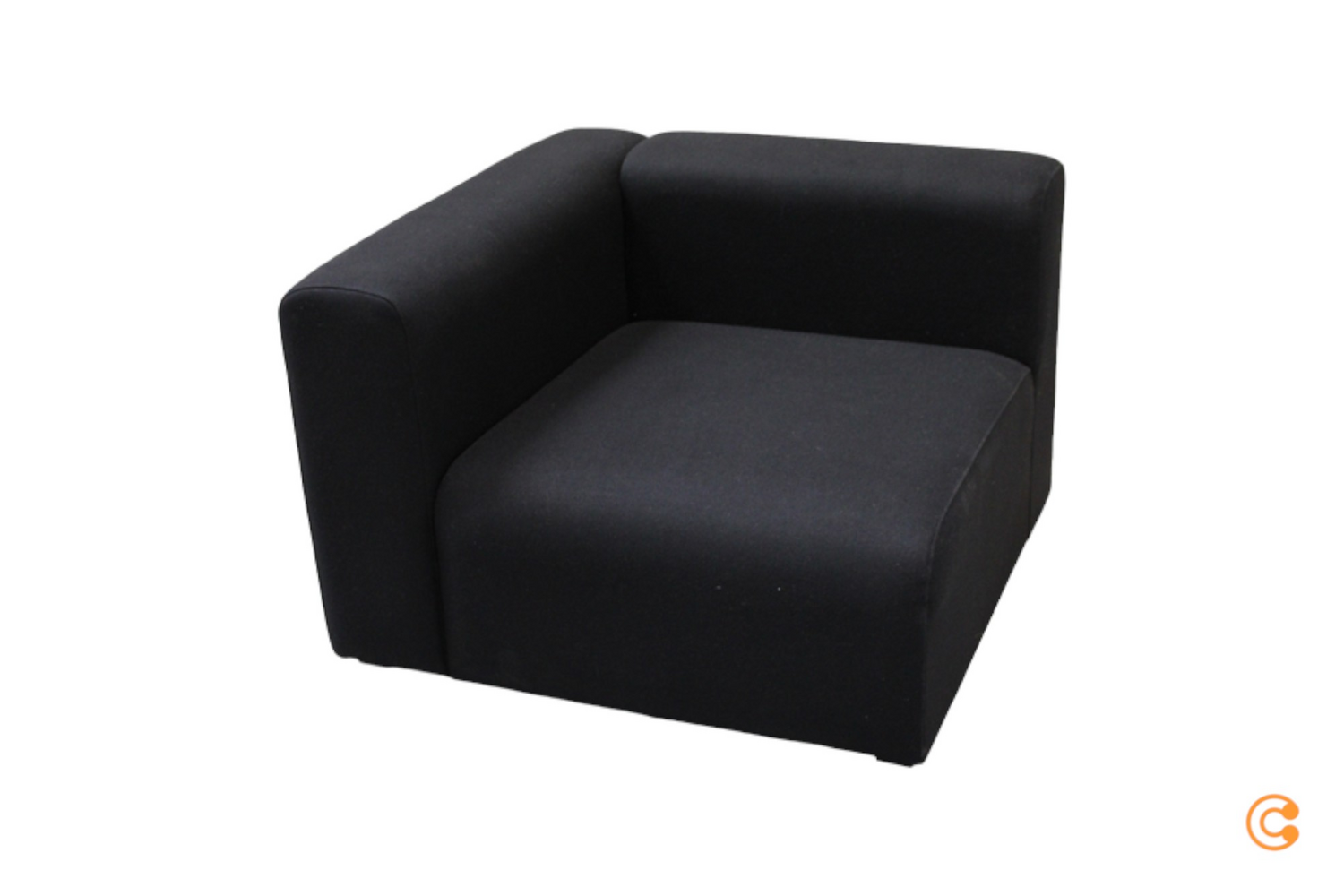 [gebraucht] Hay Mags Sofa Narrow Module 1062 Schwarz Left Armrest Divina 191 Stoff B-ware