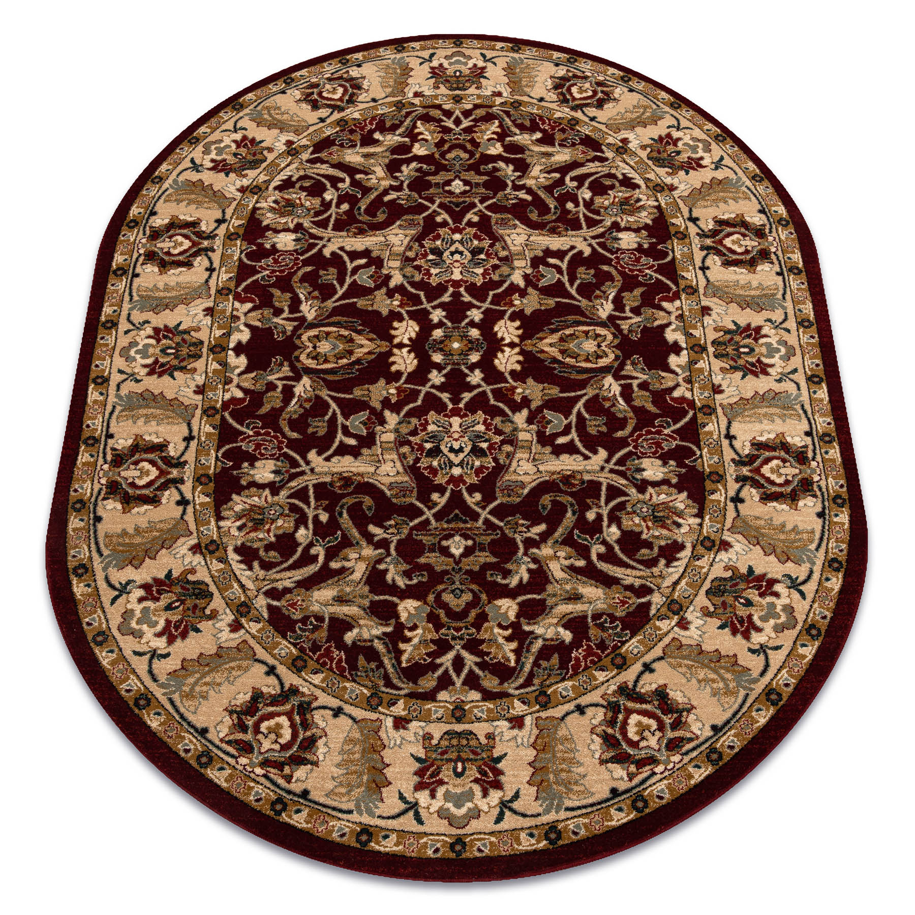 Rugsx - Wollteppich Omega Oval Orda Blumen Hell Rubin 2 Red 170x235 Cm Rugsx - Wollteppich Omega Oval Orda Blumen Hell Rubin 2 Red 170x235 Cm