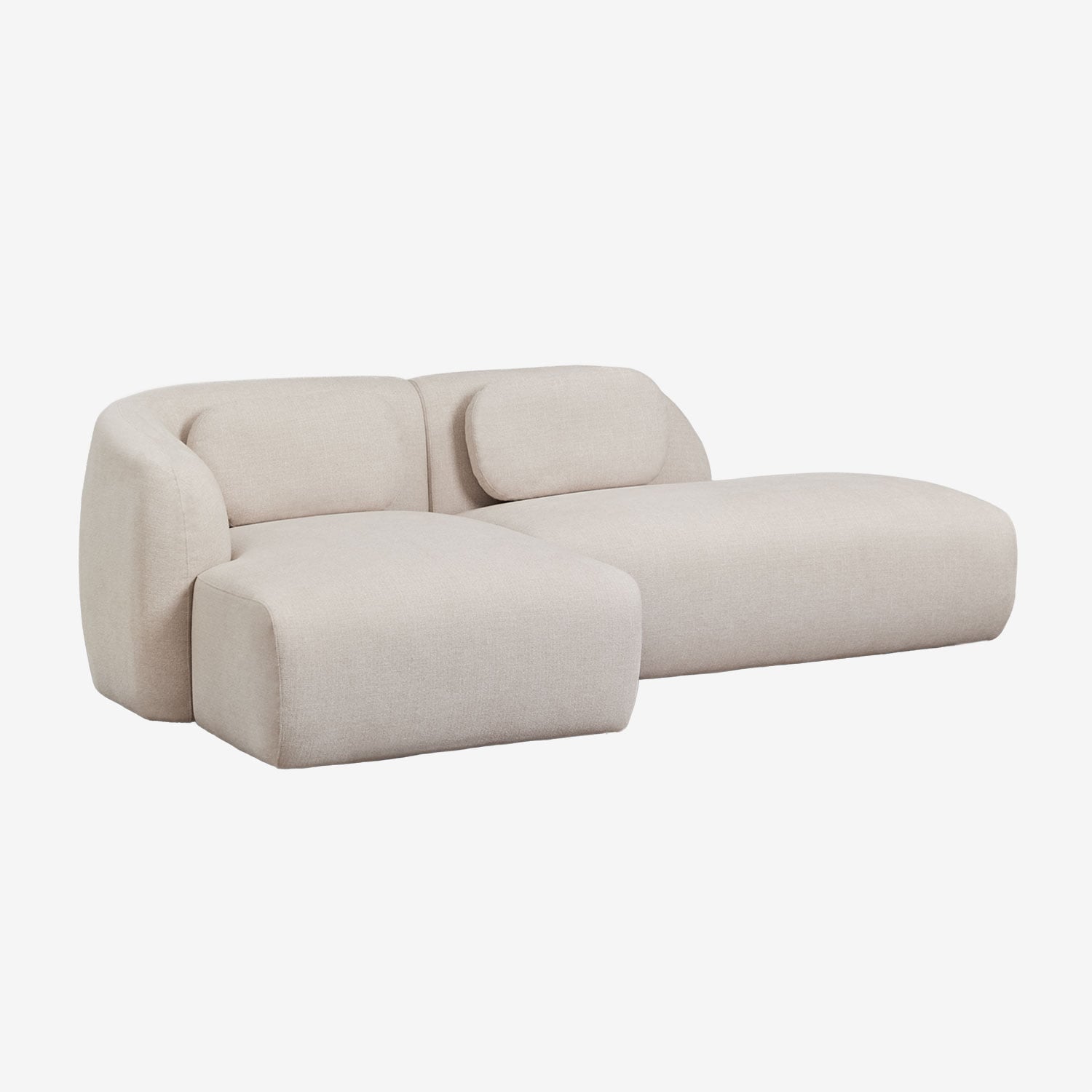 Sklum Modulares Ecksofa Links 2-teilig Mit Recamiere Rechts Aus Chenille Coquette