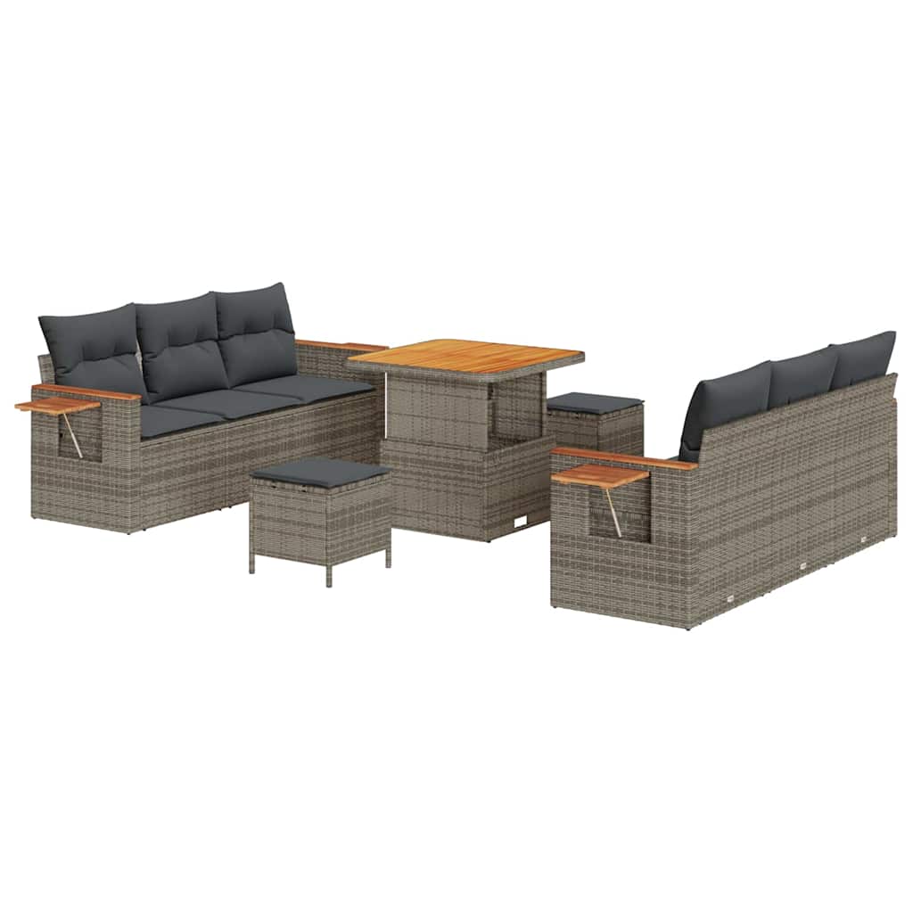 Vidaxl - Garten-sofa-set Mit Kissen 9 Pcs Grau 80 X 80 X 71 Cm Vidaxl - Garten-sofa-set Mit Kissen 9 Pcs Grau 80 X 80 X 71 Cm