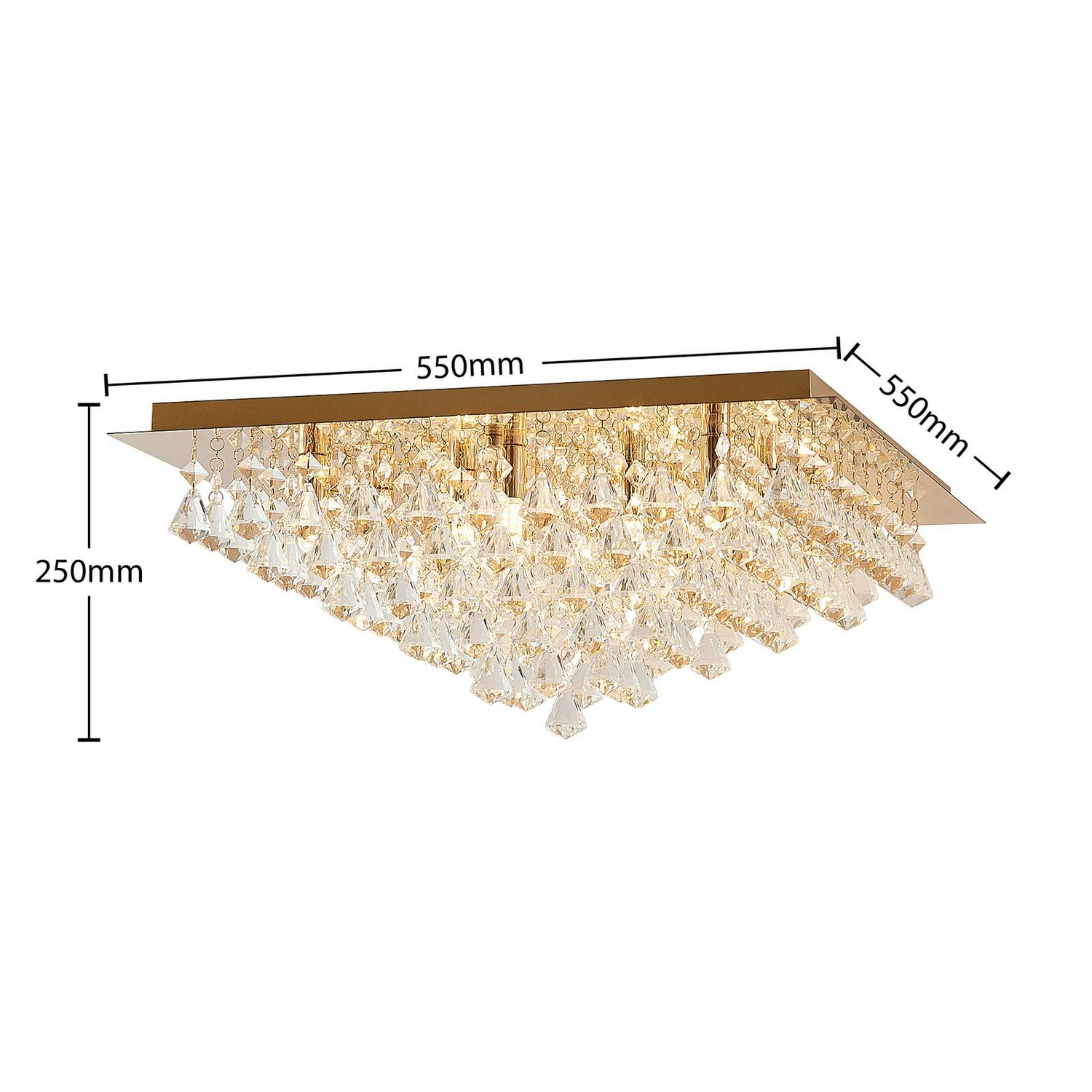 Lindby - Gebraucht] Rimedia Kristall Deckenlampe Deckenlampe Lampe Leuchte Licht Gold 55cm B-ware