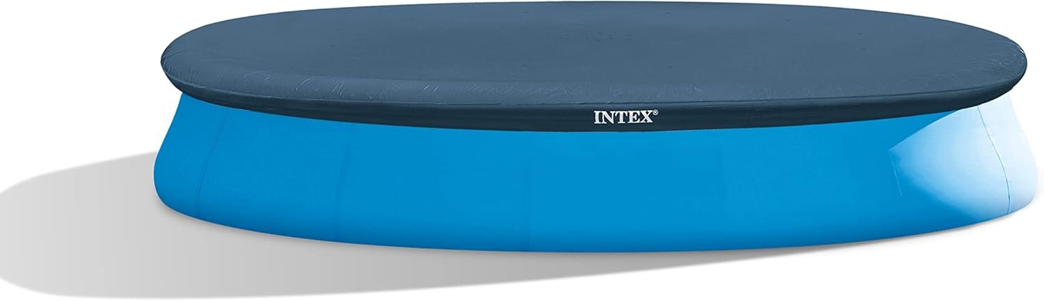 Intex 28023 - Poolabdeckung für Runde Easy Set Pool, PVC, Blau, ⌀ 457 cm