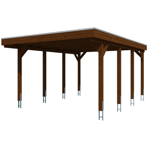 SKANHOLZ Carport »Friesland«, BxT: 397 x 555 cm, Firsthöhe: 241 cm, farbbehandelt - braun SKANHOLZ Carport »Friesland«, BxT: 397 x 555 cm, Firsthöhe: 241 cm, farbbehandelt - braun