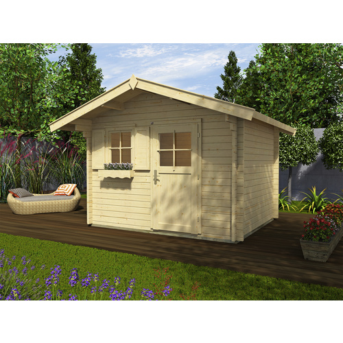 WEKA Gartenhaus »Premium«, Holz, BxHxT: 380 x 262 x 250 cm (Außenmaße inkl. Dachüberstand) - beige WEKA Gartenhaus »Premium«, Holz, BxHxT: 380 x 262 x 250 cm (Außenmaße inkl. Dachüberstand) - beige