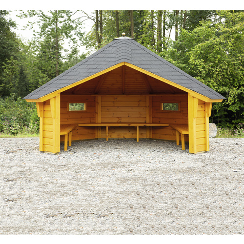 WOLFF FINNHAUS Gartenhaus »Wanja 3327 45«, Holz, BxHxT: 393 x 250 x 325 cm (Außenmaße inkl. Dachüberstand) - beige WOLFF FINNHAUS Gartenhaus »Wanja 3327 45«, Holz, BxHxT: 393 x 250 x 325 cm (Außenmaße inkl. Dachüberstand) - beige