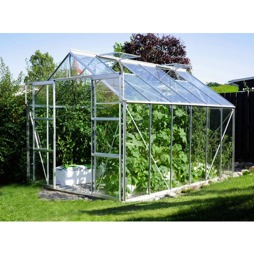 VITAVIA Gewächshaus »Uranus 9900«, 9,9 m², Aluminium/Glas, winterfest - silberfarben