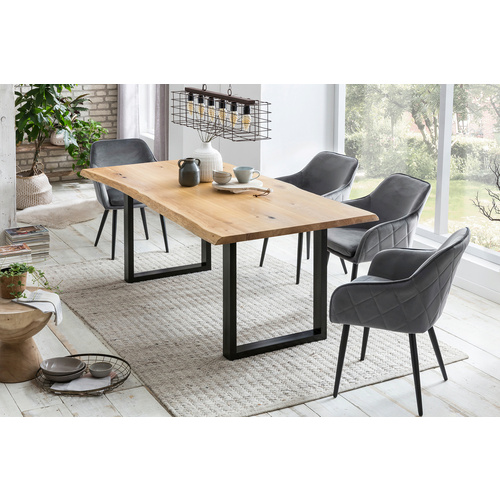 SalesFever Esstisch »Tisch«, BxT: 206 x 100 cm, metall|holz - beige