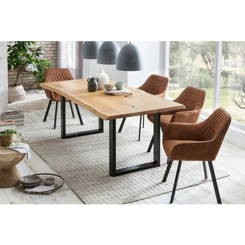 SalesFever Esstisch »Tisch«, BxT: 206 x 100 cm, metall|holz - beige