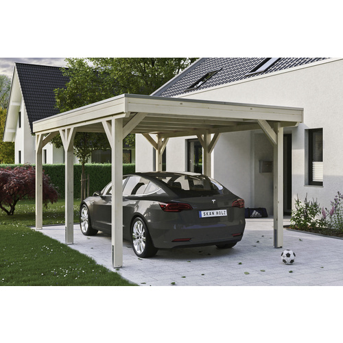 SKANHOLZ Carport »Grunewald«, BxT: 321 x 554 cm, Firsthöhe: 243 cm, unbehandelt - beige SKANHOLZ Carport »Grunewald«, BxT: 321 x 554 cm, Firsthöhe: 243 cm, unbehandelt - beige