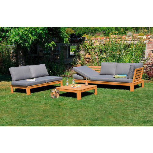 acamp® Loungeset »GRANADA«, 5 Sitzplätze, Polyester, inkl. Auflagen - grau