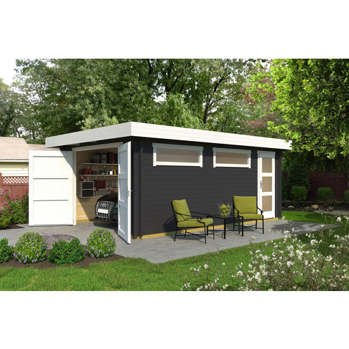 WEKA Garage, BxT: 422,7 x 600 cm, holz - grau WEKA Garage, BxT: 422,7 x 600 cm, holz - grau