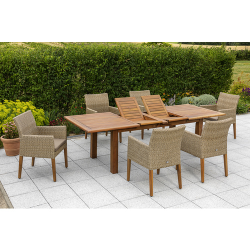 MERXX Gartenmöbelset »Ranzano«, 6 Sitzplätze, Aluminium/Kunststoff/Akazienholz, inkl. Auflagen - gruen MERXX Gartenmöbelset »Ranzano«, 6 Sitzplätze, Aluminium/Kunststoff/Akazienholz, inkl. Auflagen - gruen