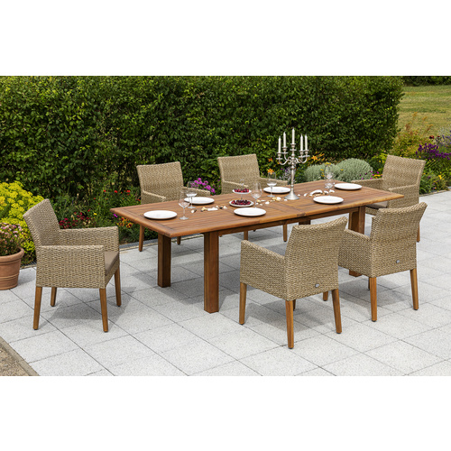 MERXX Gartenmöbelset »Ranzano«, 6 Sitzplätze, Aluminium/Kunststoff/Akazienholz, inkl. Auflagen - gruen - Gallery 4 MERXX Gartenmöbelset »Ranzano«, 6 Sitzplätze, Aluminium/Kunststoff/Akazienholz, inkl. Auflagen - gruen
