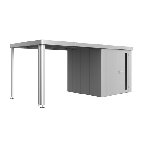 BIOHORT Seitendach »Neo«, BxL: 3000 x 2350 mm, Metall - silberfarben