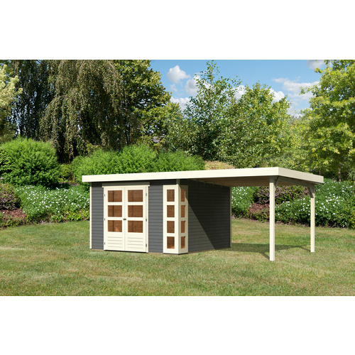 KARIBU Gartenhaus »Kerko 6«, Holz, BxHxT: 302 x 216 x 306 cm (Außenmaße inkl. Dachüberstand) - grau KARIBU Gartenhaus »Kerko 6«, Holz, BxHxT: 302 x 216 x 306 cm (Außenmaße inkl. Dachüberstand) - grau
