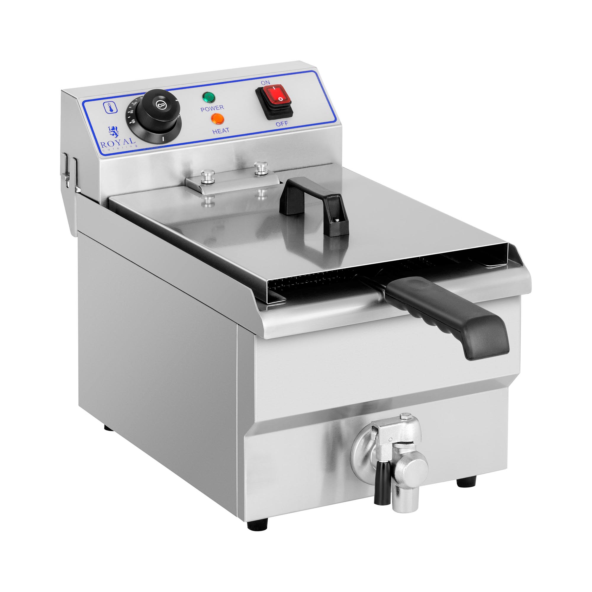 Elektro-Fritteuse - 10 l - 3200 W - Ablasshahn - Royal Catering Elektro-Fritteuse - 10 l - 3200 W - Ablasshahn - Royal Catering
