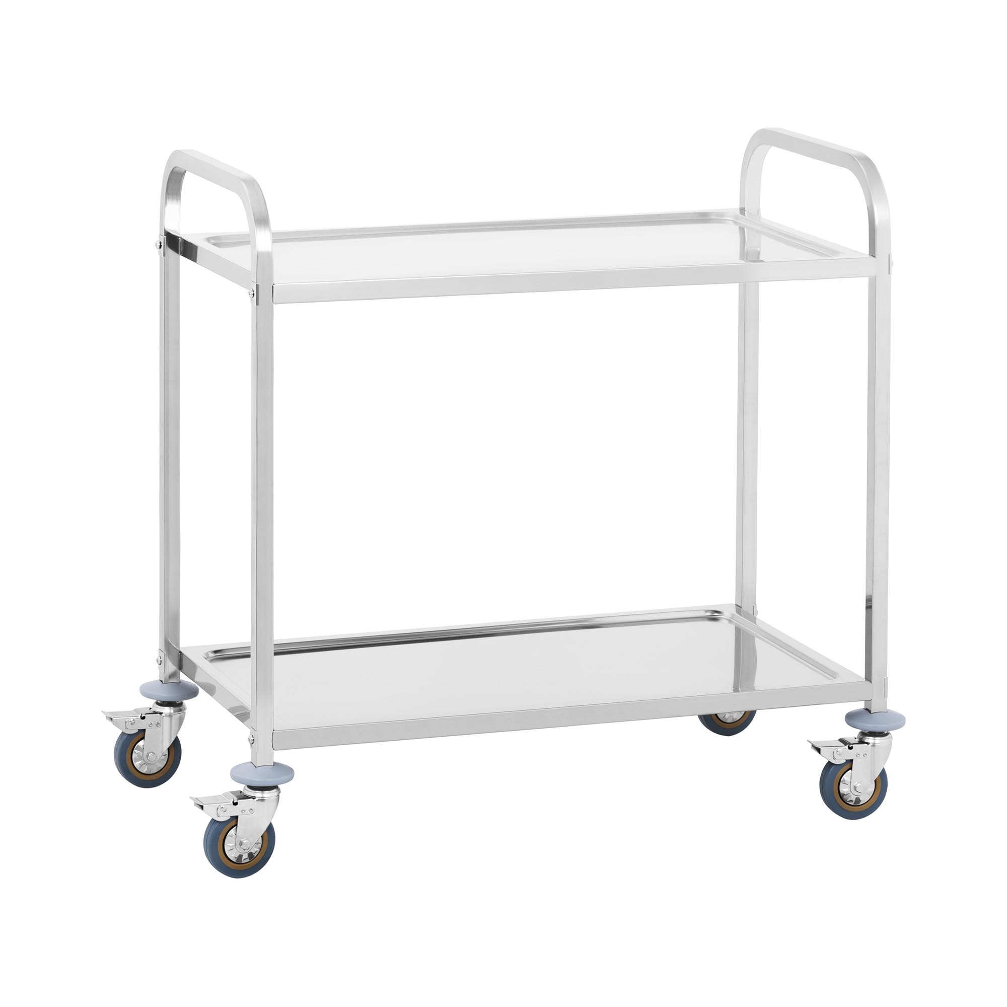 Servierwagen - Edelstahl - 2 Borde - Ablagen: 90 x 50 cm - 300 kg - Royal Catering Servierwagen - Edelstahl - 2 Borde - Ablagen: 90 x 50 cm - 300 kg - Royal Catering