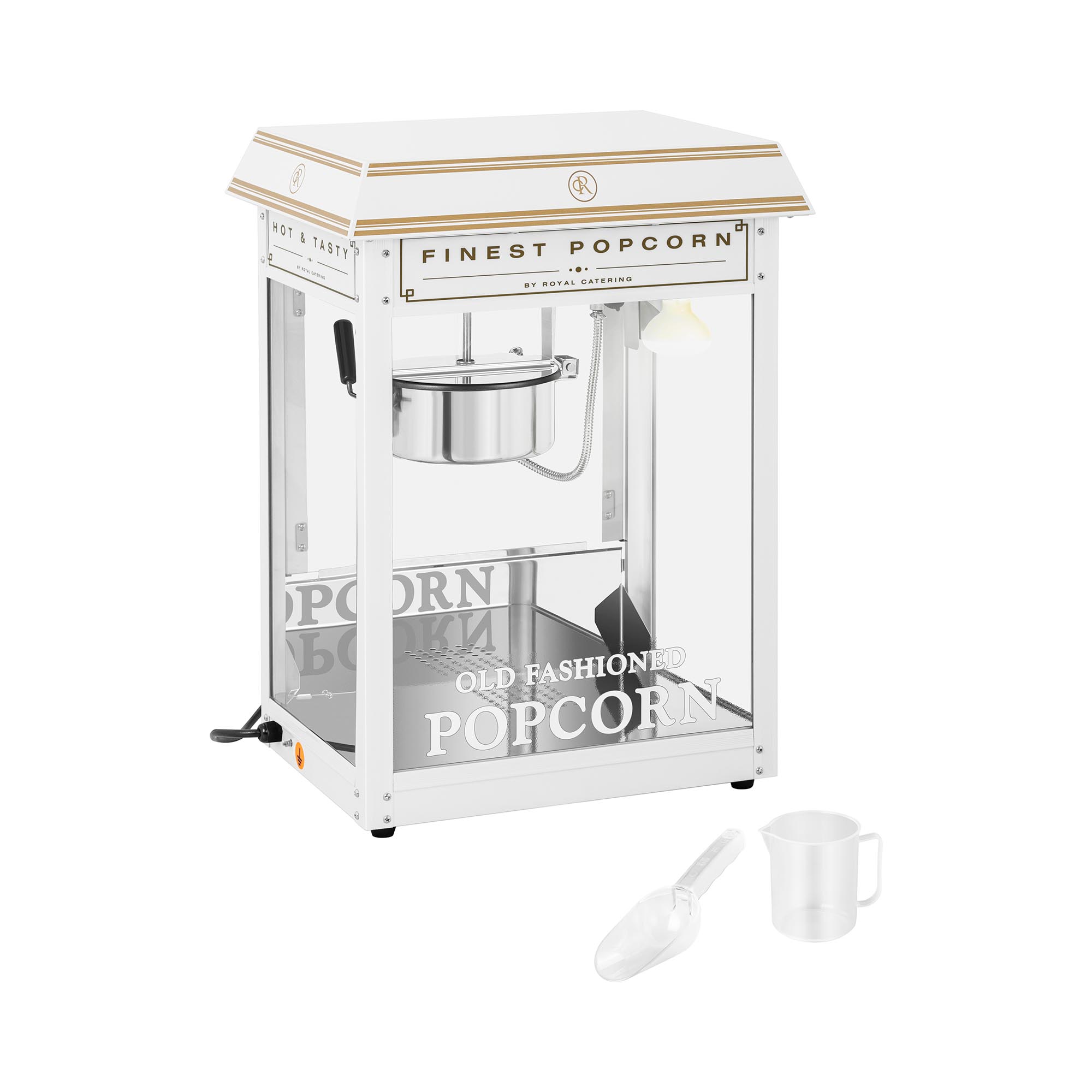 Popcornmaschine - 1500 W - 5 kg/h - weiß & golden - Royal Catering Popcornmaschine - 1500 W - 5 kg/h - weiß & golden - Royal Catering