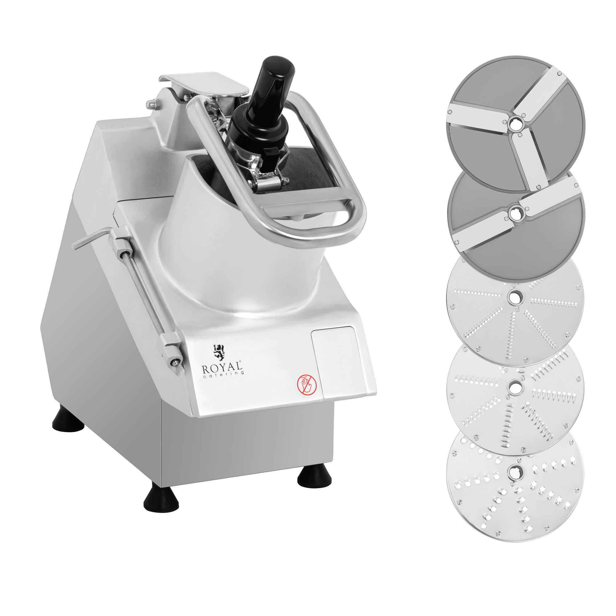 Royal Catering Gemüseschneider elektrisch - 750 W - 5 Messerscheiben - Ø 205 mm Royal Catering Gemüseschneider elektrisch - 750 W - 5 Messerscheiben - Ø 205 mm