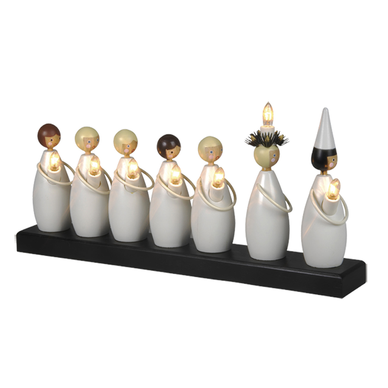 Fensterleuchter LUCIA - 7flammig - warmweiße Glühlampen - H: 22cm, L. 48cm - weiß Fensterleuchter LUCIA - 7flammig - warmweiße Glühlampen - H: 22cm, L. 48cm - weiß