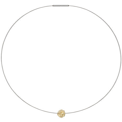 Collier Kette mit Anhänger aus Edelstahl mit 585 Gold kombiniert matt 42 cm - Gallery 3 Collier Kette mit Anhänger aus Edelstahl mit 585 Gold kombiniert matt 42 cm