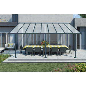 Palram-Canopia Terrassenüberdachung 'Olympia' anthrazit 294 x 546 cm Polycarbonat transparent