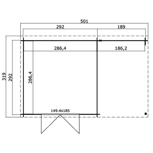 LASITA MAJA Gartenhaus »Tampa«, BxHxT: 302 x 210,9 x 319 cm (Außenmaße inkl. Dachüberstand), Holz - grau