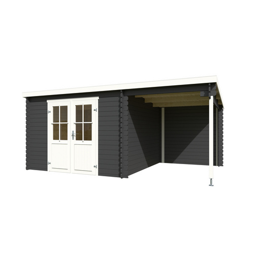 LASITA MAJA Gartenhaus »Tampa«, BxHxT: 302 x 210,9 x 319 cm (Außenmaße inkl. Dachüberstand), Holz - grau