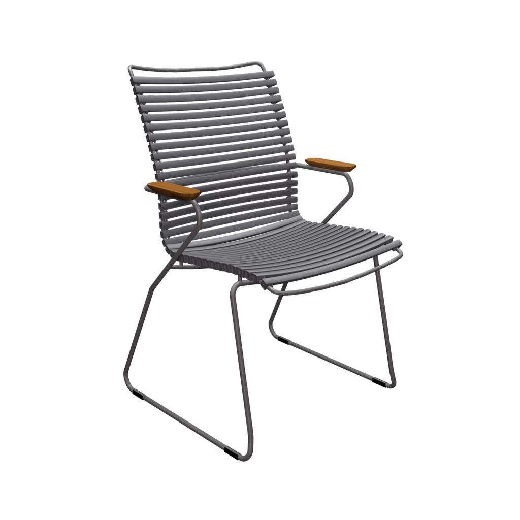 Outdoor Stuhl Click hohe Rückenlehne dunkelgrau