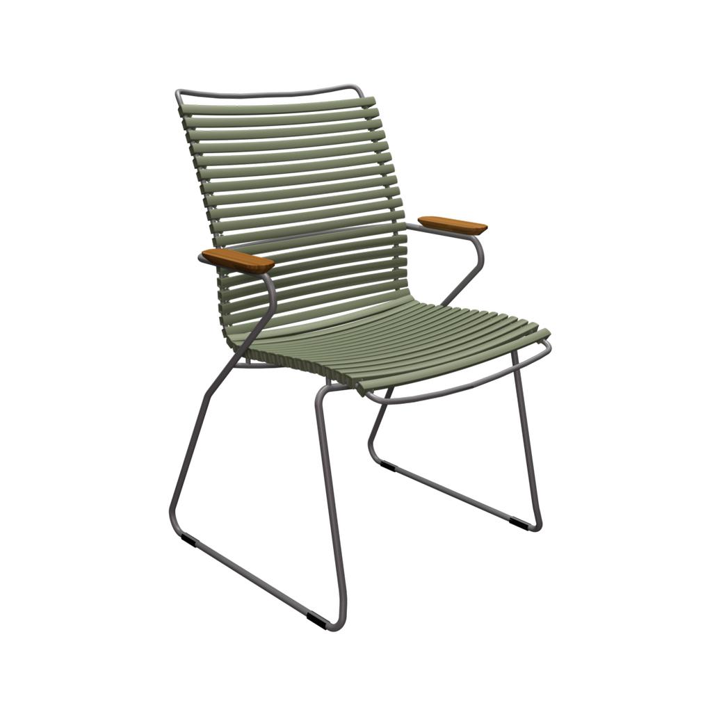 Outdoor Stuhl Click hohe Rückenlehne olivgrün