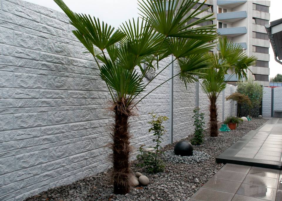 Betonzaun Fencestone grau 200x231cm einseitig Betonzaun Fencestone grau 200x231cm einseitig