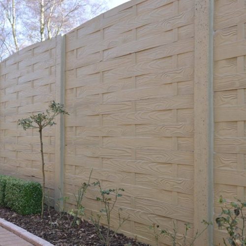 Betonzaun Lamellenmotiv grau 200x231cm einseitig Betonzaun Lamellenmotiv grau 200x231cm einseitig