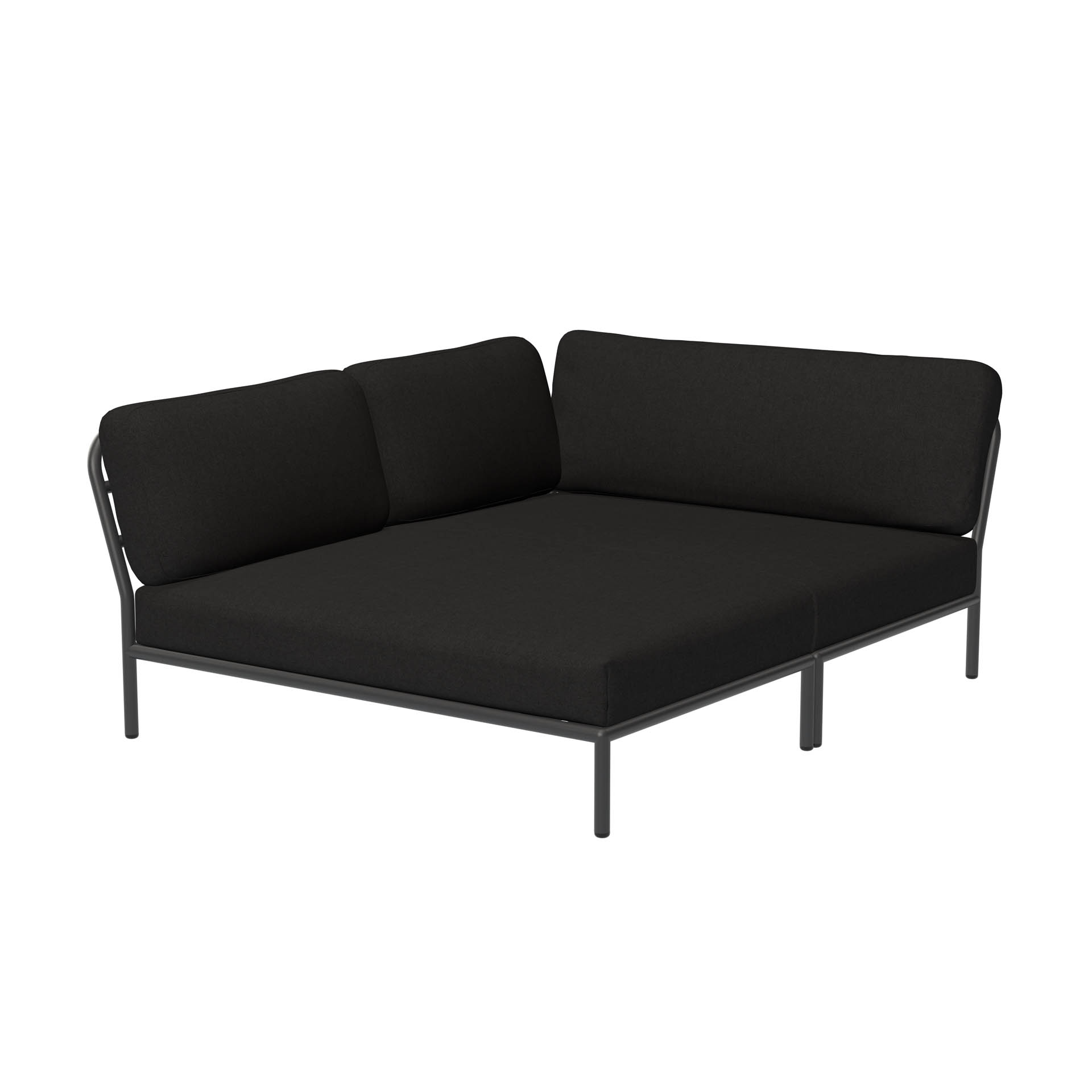 LEVEL Outdoor Eck-Sofa Lounge-Modul 5 Kohle Dunkelgrau Links