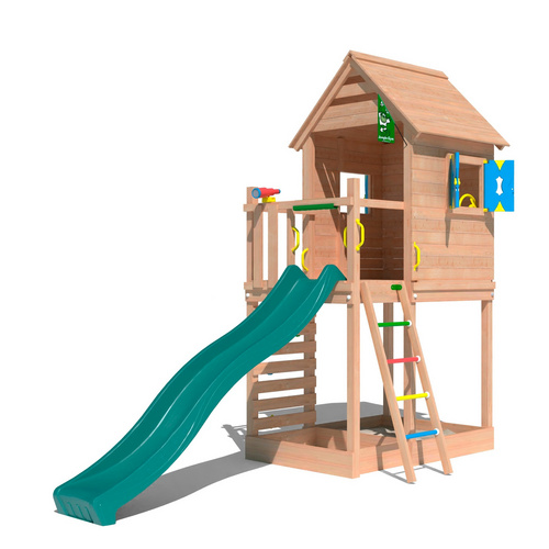 JUNGLE GYM Spielturm »Oasis«, LxBxH: 196 x 440 x 335 cm, grün - natur