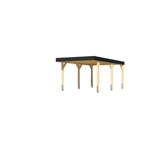 KARIBU Carport, Außenmaß BxT: 318 x 576,5 cm, naturbelassen, Holzart: Fichte - braun