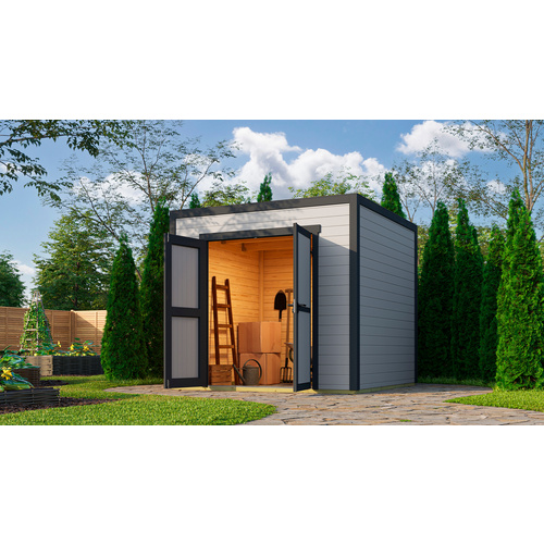 Gartenhaus, STELLA 1,5, 28 mm , hellgrau Gartenhaus, STELLA 1,5, 28 mm , hellgrau