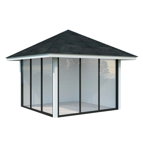 PALMAKO Pavillon »Bianca«, Aufstellmaße BxTxH: 384 x 384 x 319 cm, lackiert, Holz - weiss PALMAKO Pavillon »Bianca«, Aufstellmaße BxTxH: 384 x 384 x 319 cm, lackiert, Holz - weiss