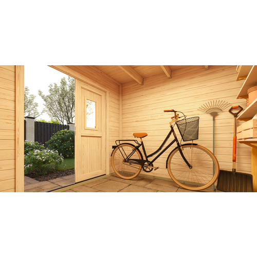 LASITA MAJA Gartenhaus »Felix«, BxHxT: 250 x 222,3 x 257,5 cm (Außenmaß inkl. Dachüberstand), lichtgrau